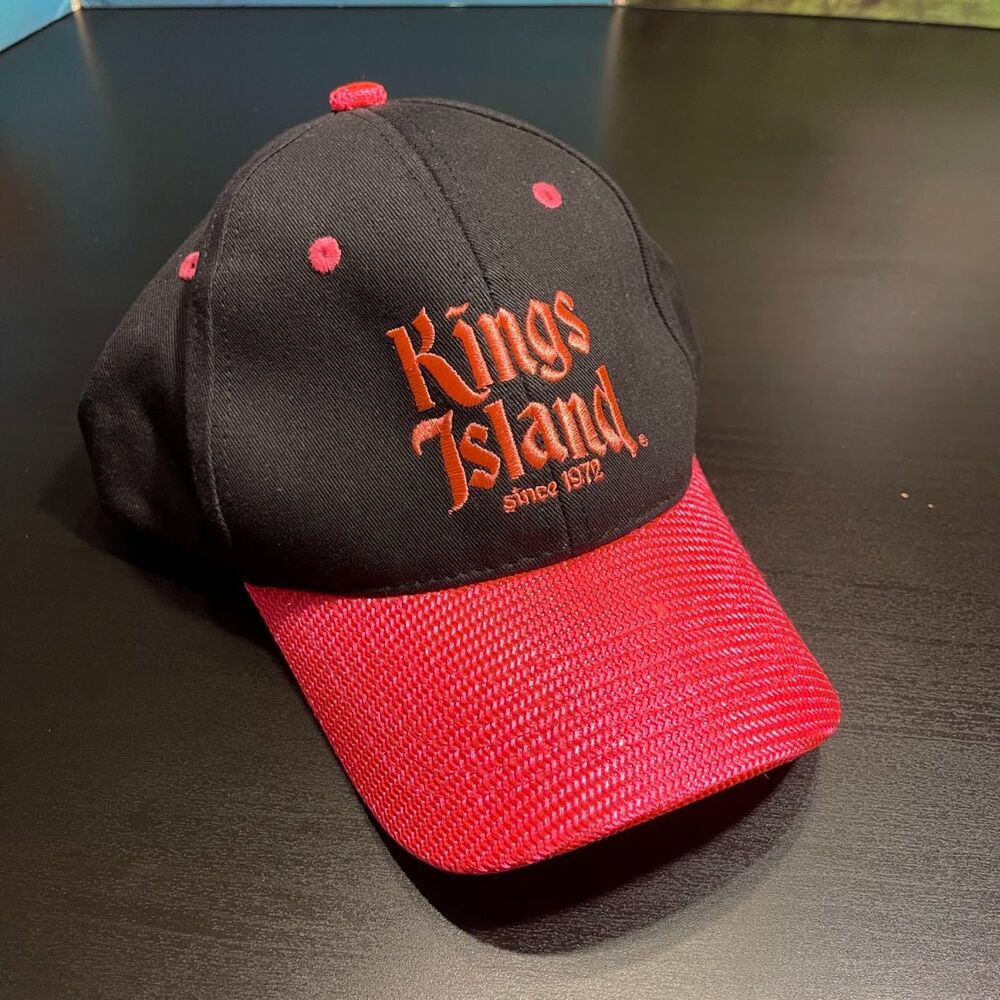Kings Island Pink Baseball Cap Childs Size Black & Pink Amusement Park